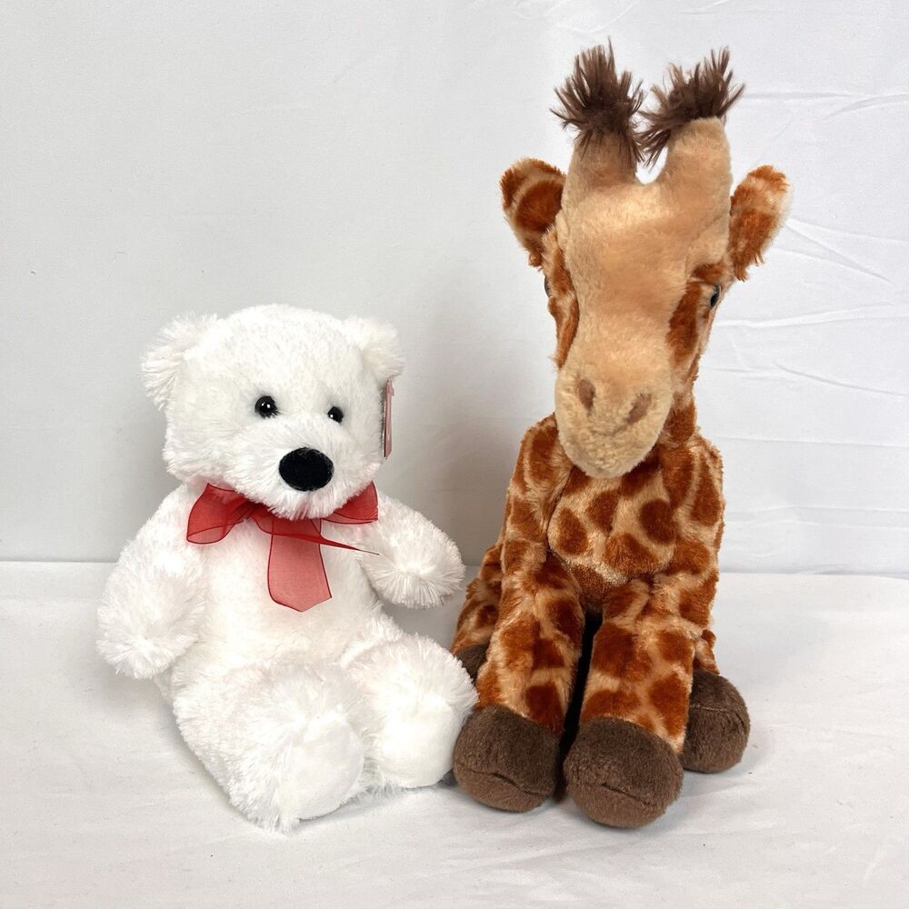 Aurora Plush Teddy Bear NWT & Giraffe Stuffed Animal Lot Soft Toy Gift Set Kids